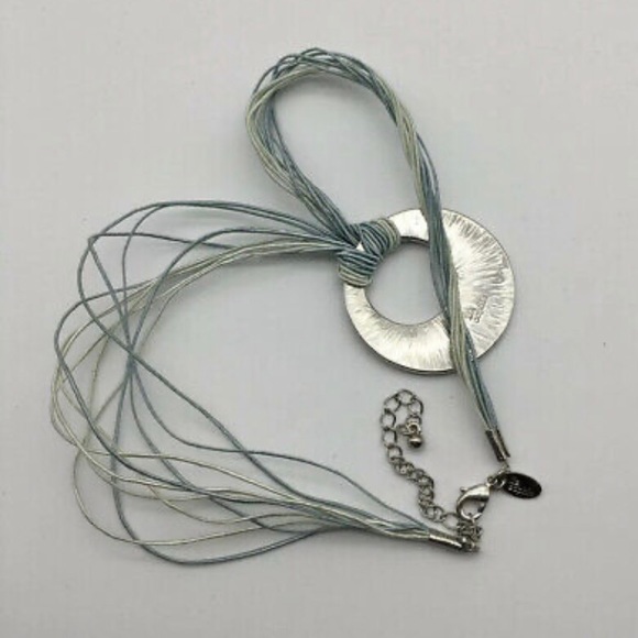 Lia Sophia Versailles Cord Teal Pendant Necklace - Picture 15 of 15